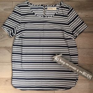 Blue and white striped shirt